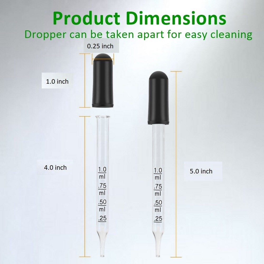 Glass Stirring Rods+Graduated Droppers for Lab,Kitchen,Science Education 4/Pack
