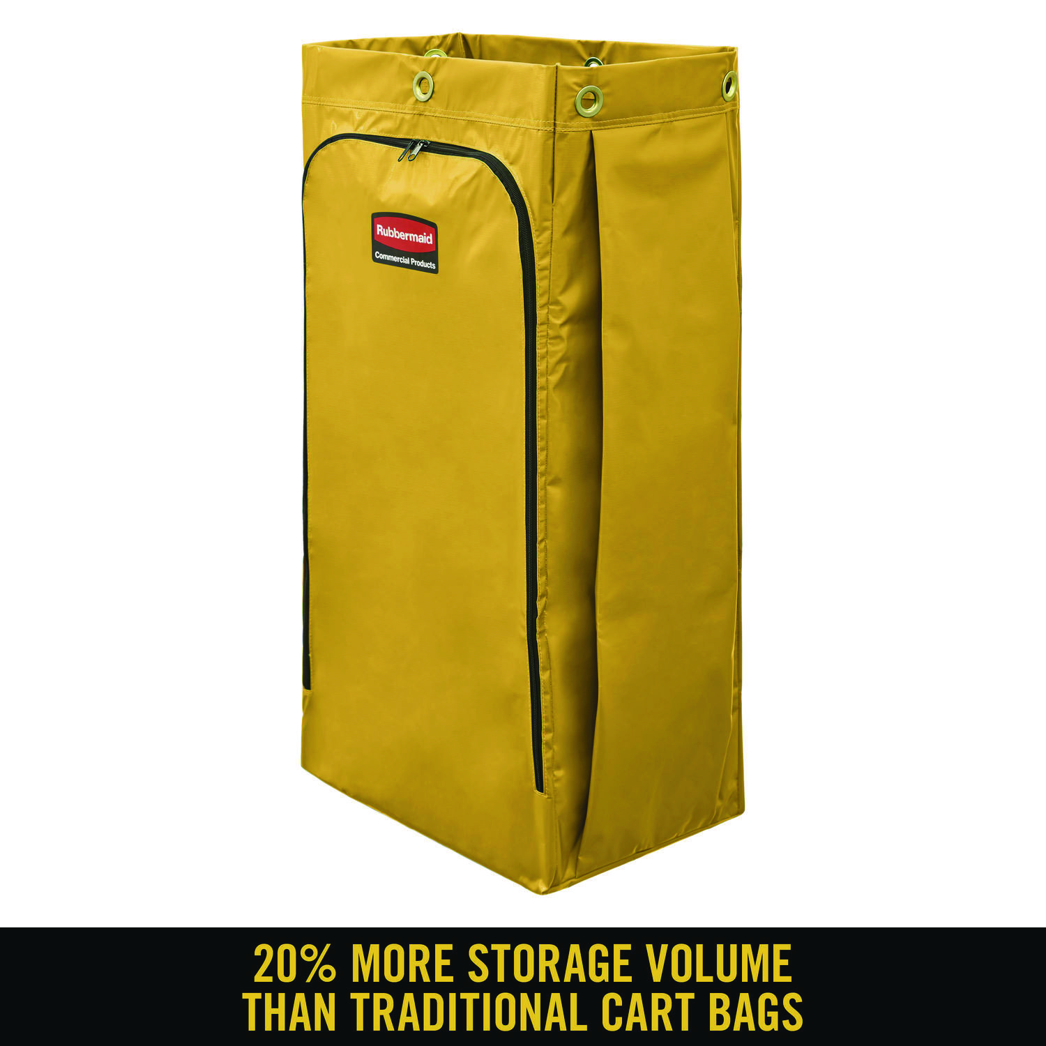 Rubbermaid? Commercial Vinyl Cleaning Cart Bag, 34 gal, Yellow, 17 1/2w x 10 1/2