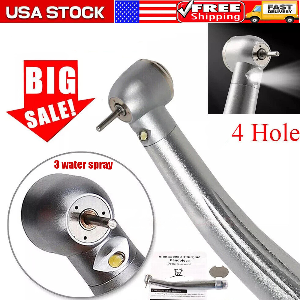 Sibodent E-generator Dental LED Fiber Optic High Speed Handpiece 4 Holes YBM