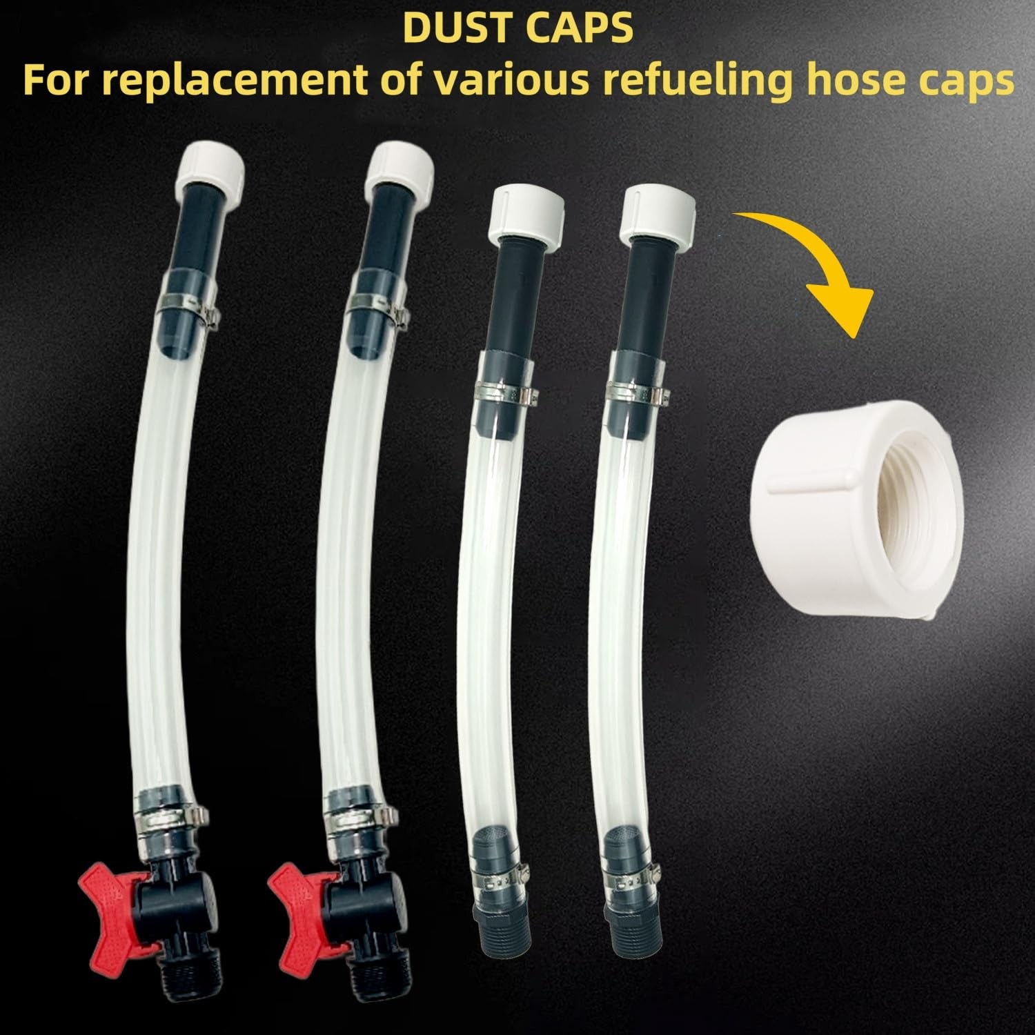 6 Pcs Racing Fuel Jug Hose Dust Cap Replacement White Plastic Gas Can Spout