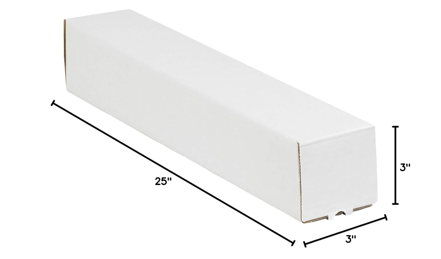 PM3325 Square Mailing Tubes, 3″ X 25″, Oyster White (Pack of 25)