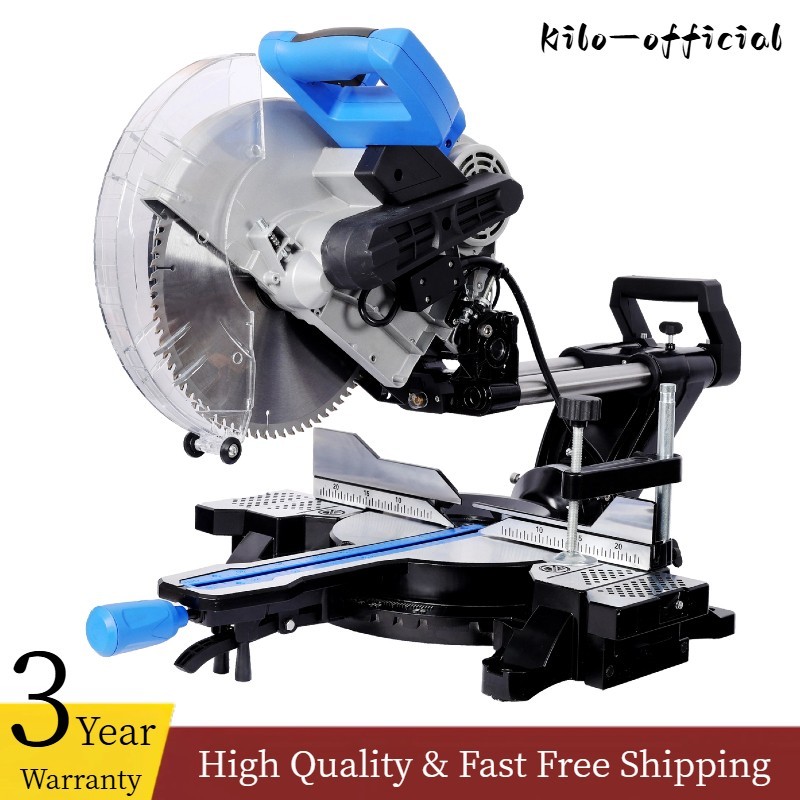12″ 80-Tooth Blade Dual Bevel Sliding Miter Saw w/ Laser Guide 15Amp Motor 2000W