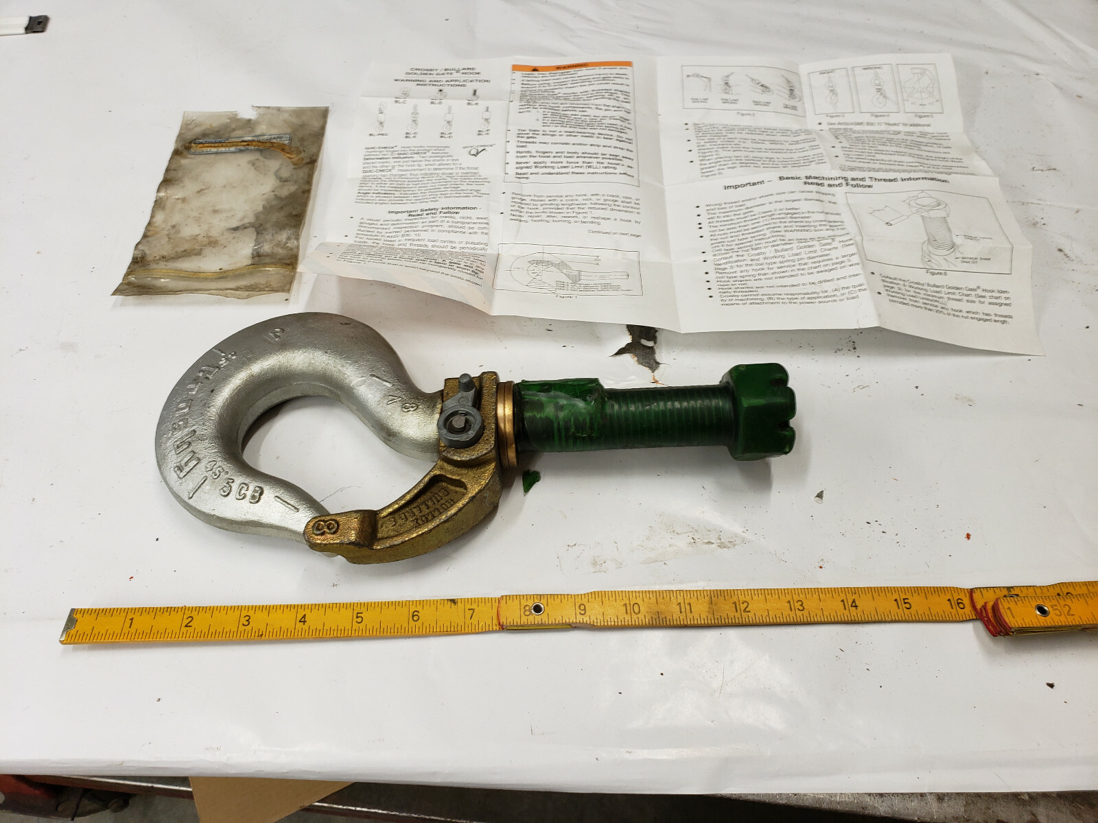 Crosby 1050870 BL-I 8I 5.5 Ton Rollox Bullard Hook 1.13 x 5.13 w/Nut. MADE USA