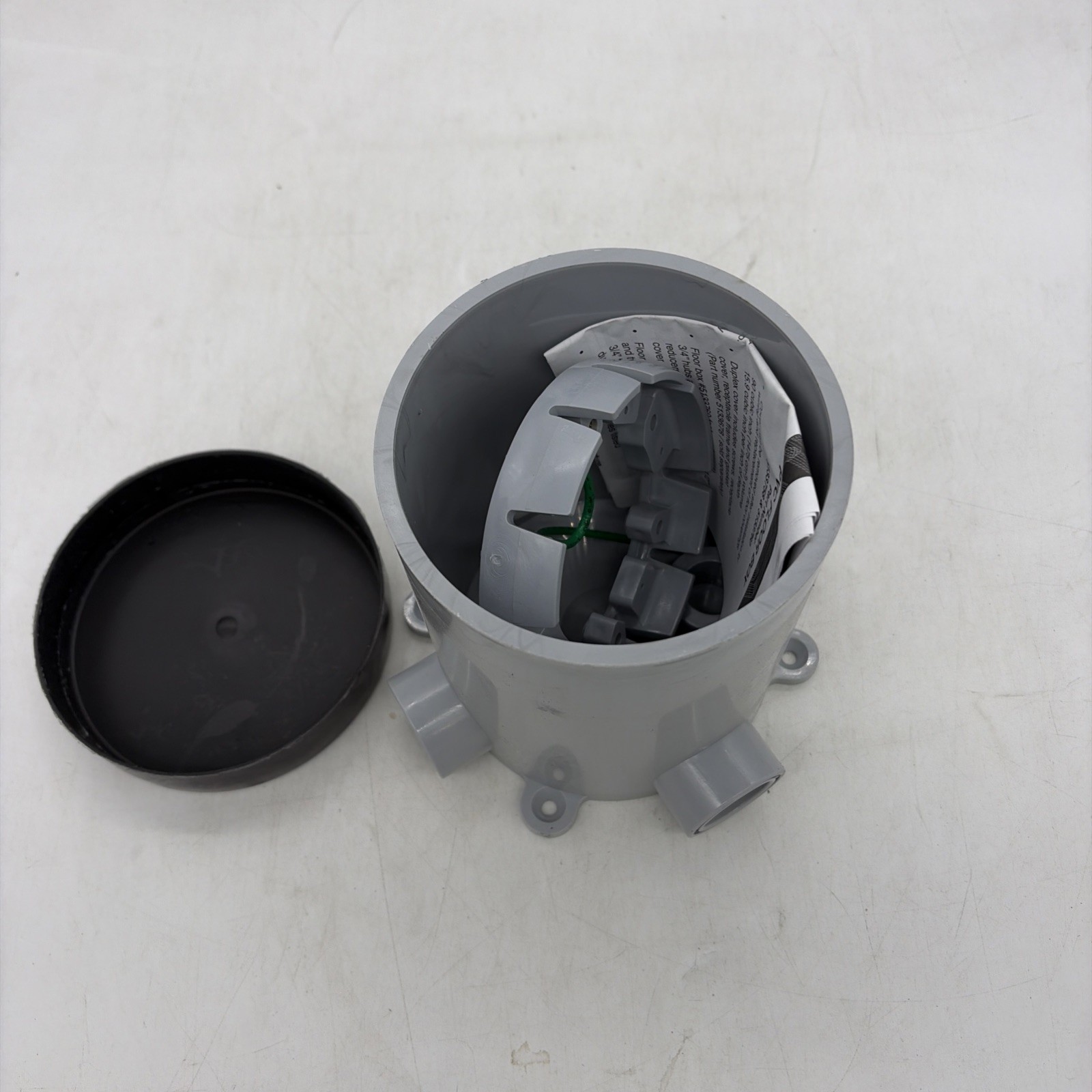 Cantex New Work 19-1/2 cu in Round PVC 1 gang Junction Box Gray