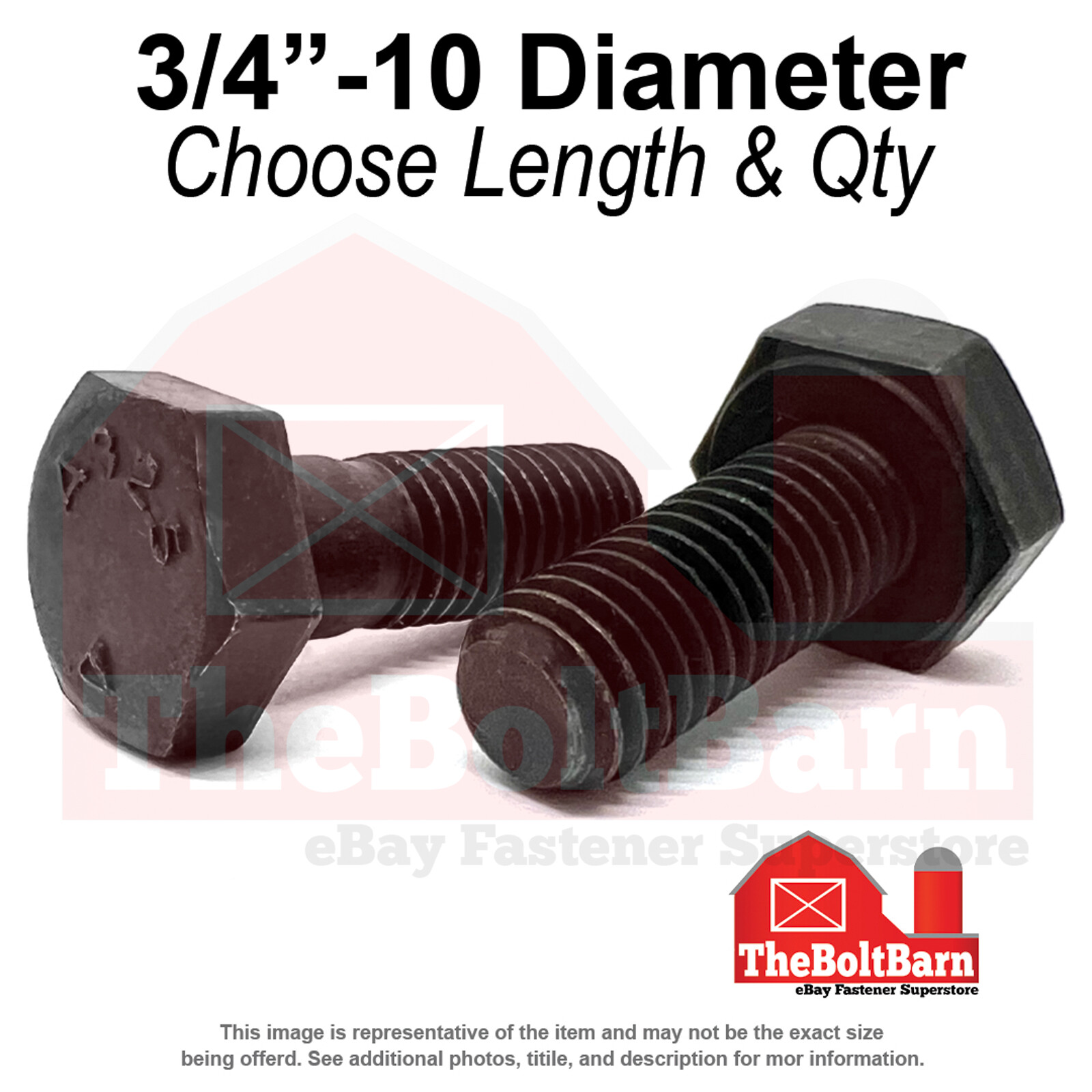 3/4″-10 Grade A325 Coarse Structural Hex Bolts Plain (Choose Length & Qty)