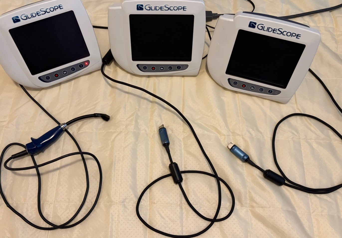 3x GlideScope Monitors w/ Camera Probe Parts/Repair Tested