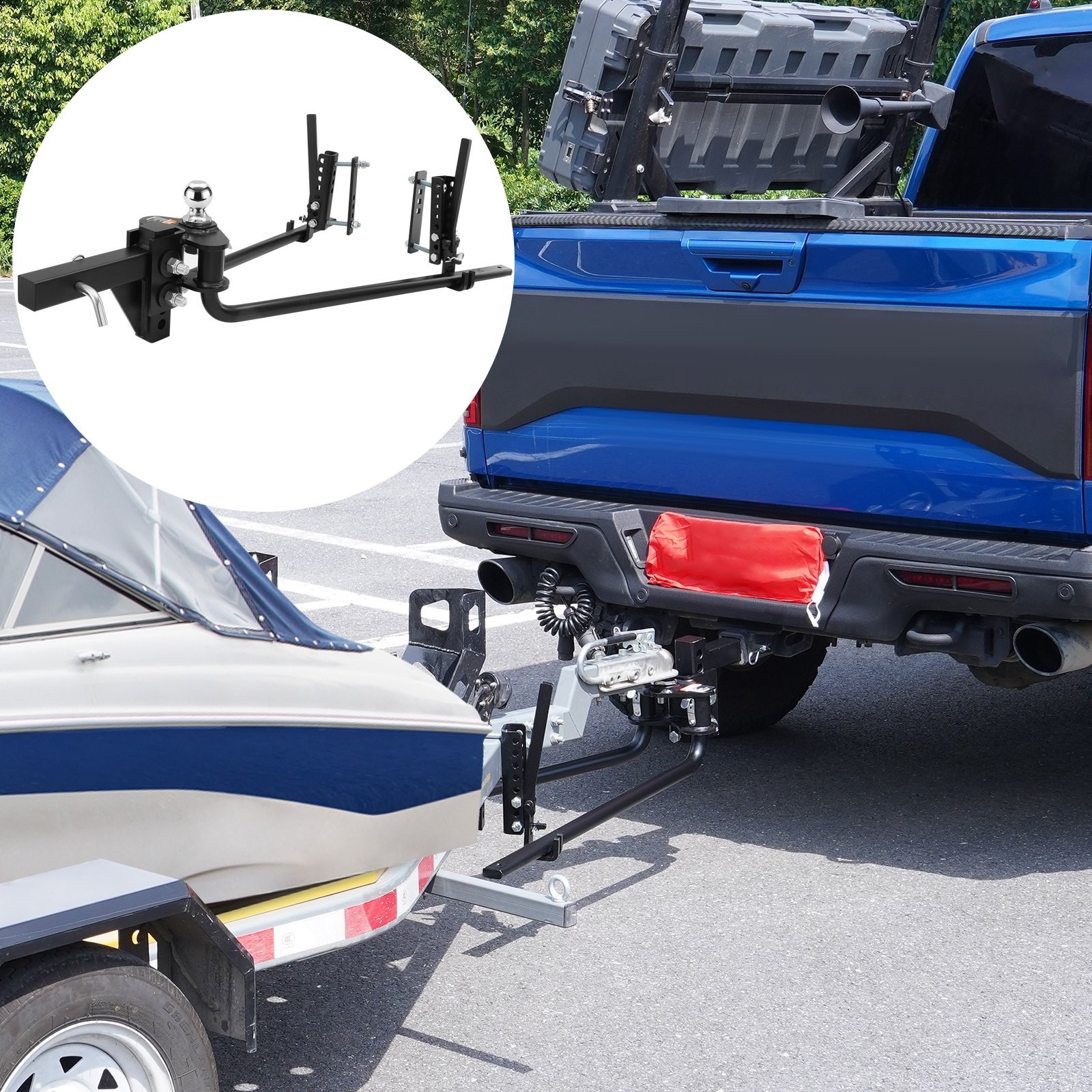 [New]Weight Distribution Hitch,1,500 lbs Weight Distributing Hitches Kit w/Sway