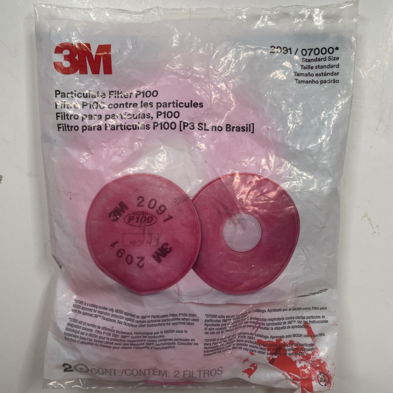 3M Particulate Filter P100 Organic Vapor Relief Qty One Pair 2091/07000 04/2028