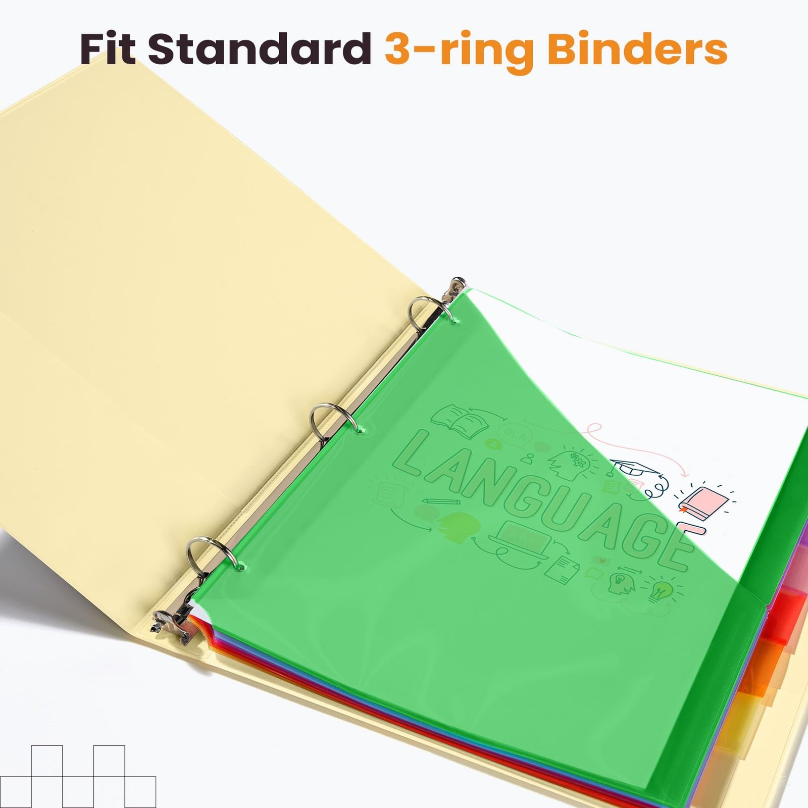 8 Count Dividers with Pockets, 8 Tabs Binder Dividers for 3 Ring Binders, Bin…