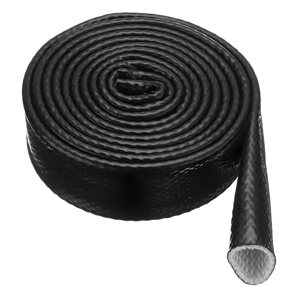 Silicone/ Fibreglass Fire Sleeving Black Protective Heat Shield Sleeve 4mm-100mm