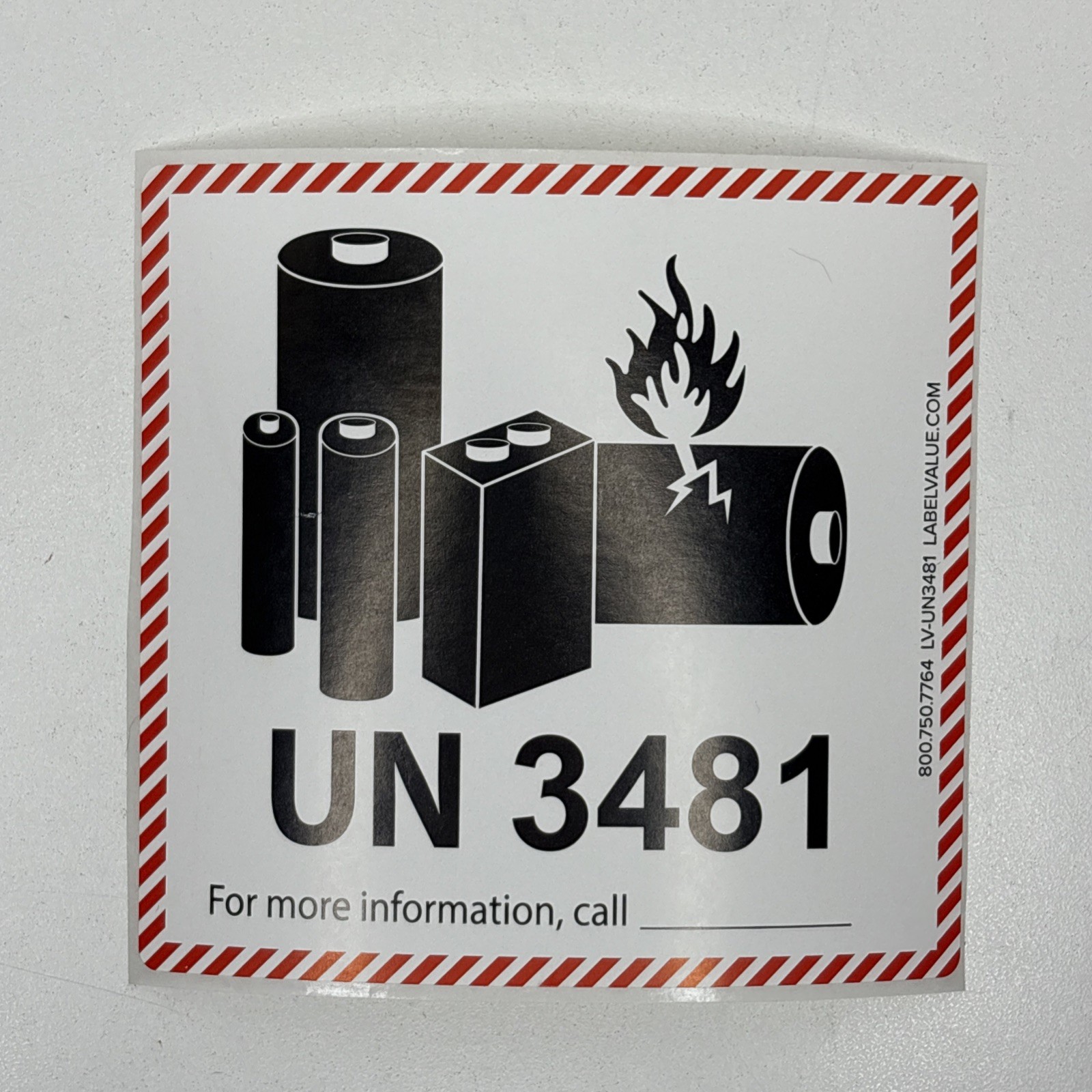 UN3481 Lithium Ion Battery Shipping Labels Stickers Lot of 6 4.75X4.5 inch