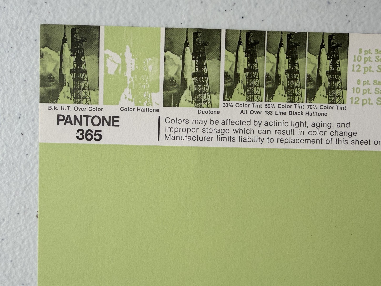 Pantone Vintage Poster [Green/Chartreuse/Olive] Uncoated Sheet by Leteraset
