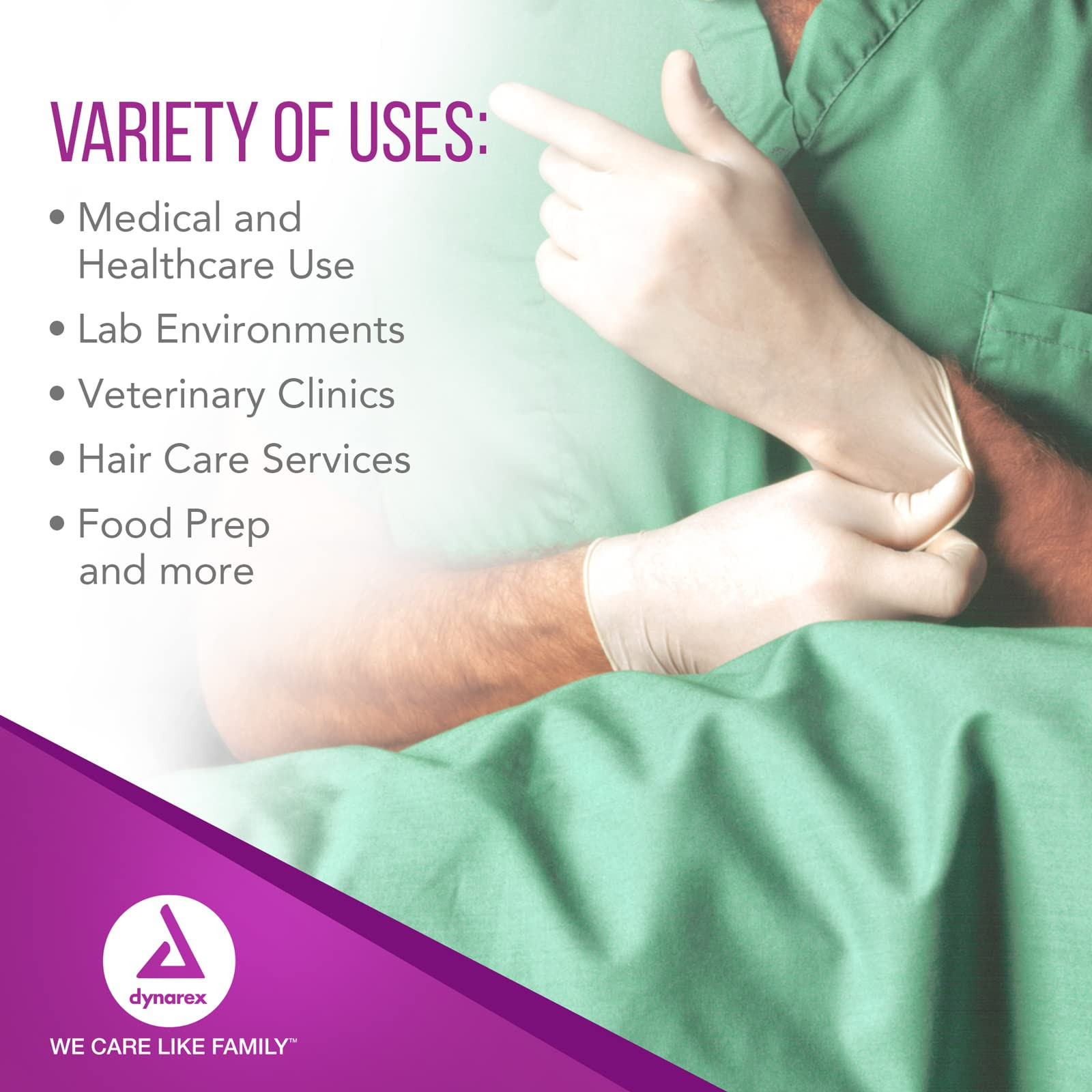 Dynarex Sterile Latex Surgical Gloves Disposable 50 Count Pack of 1