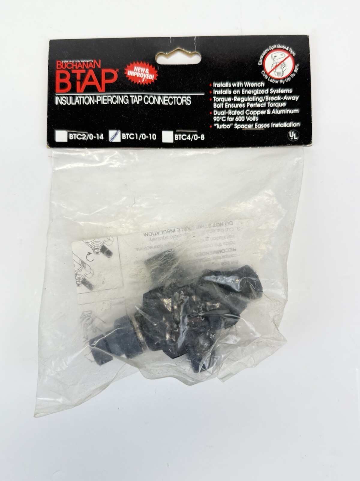 Buchanan BTC1/0-10 BTAP Insulation Piercing Tap Connector 600V AL-CU #1/0-#10