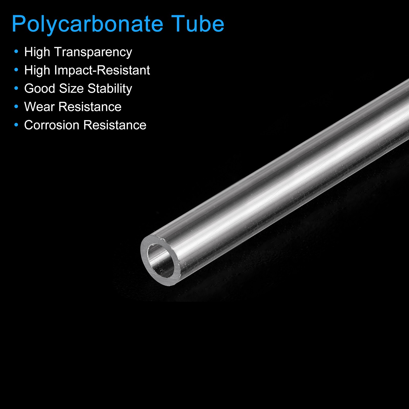 Pack of 5 Plastic Pipe Rigid Round Tube Clear 0.16″ ID 0.23″ OD 17″ for Models