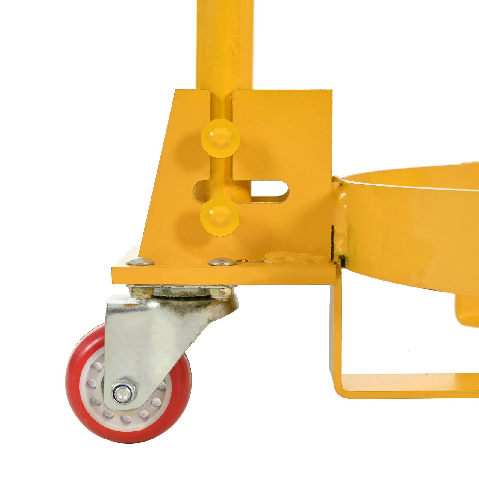 55 Gallon Drum Dolly, 1200lbs capacity, with 2 fixed PU Wheels and 1 swivel whee
