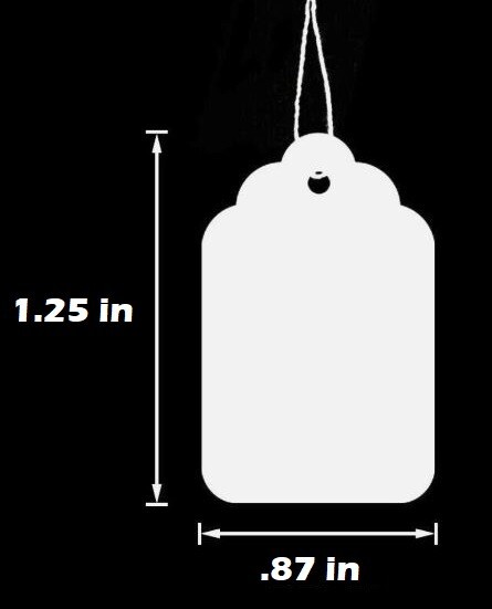 1000 White Price Tags Size #3 String Strung Retail Merchandise Hang Label