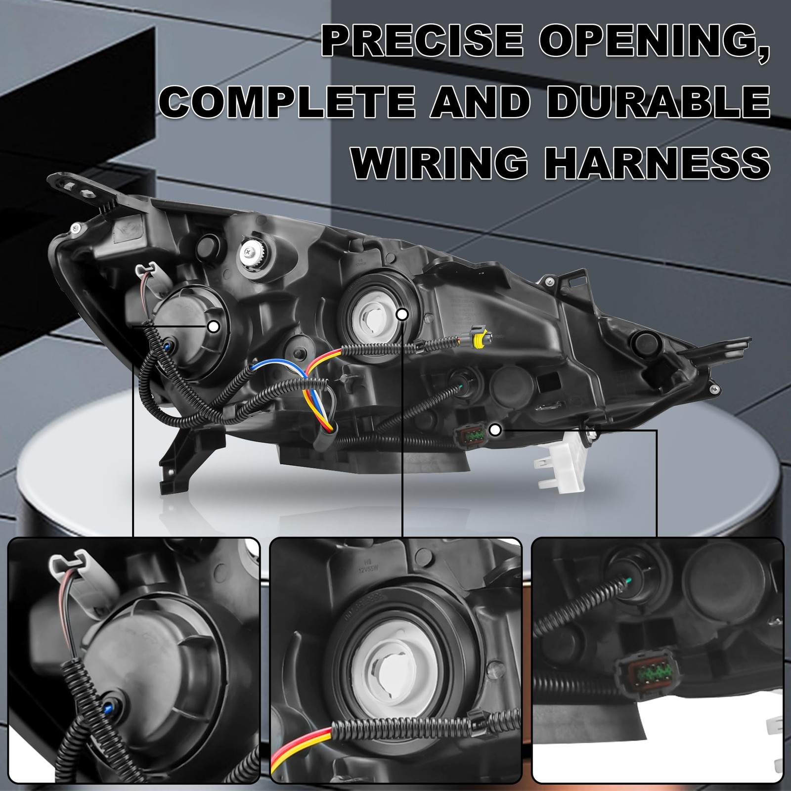 2PCS Halogen Headlight Black Housing For 2016-2018 Nissan Sentra NI2502244/3244