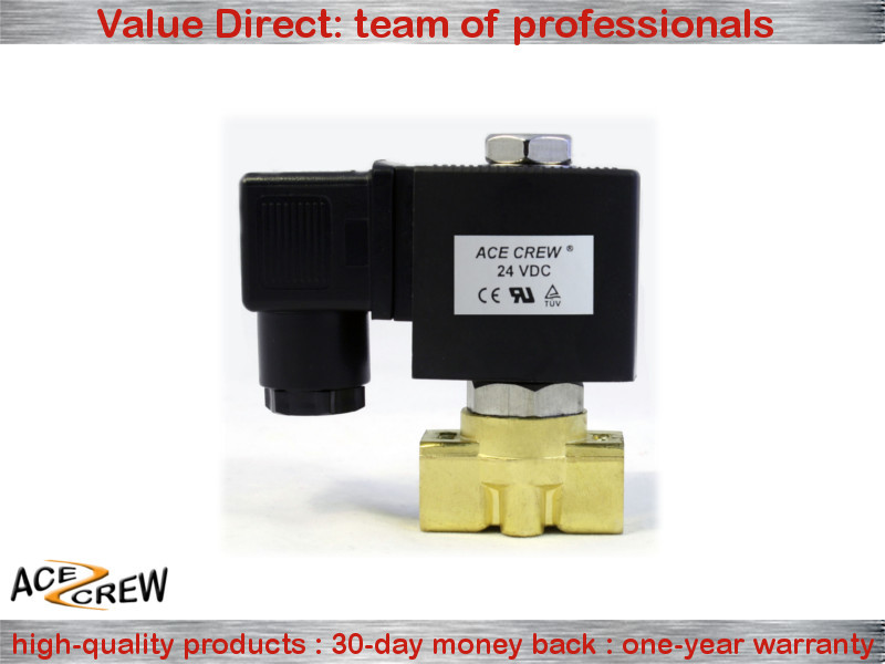 1/4 inch 24V DC Brass Electric Solenoid Valve NPT Gas Water Air Normally Closed