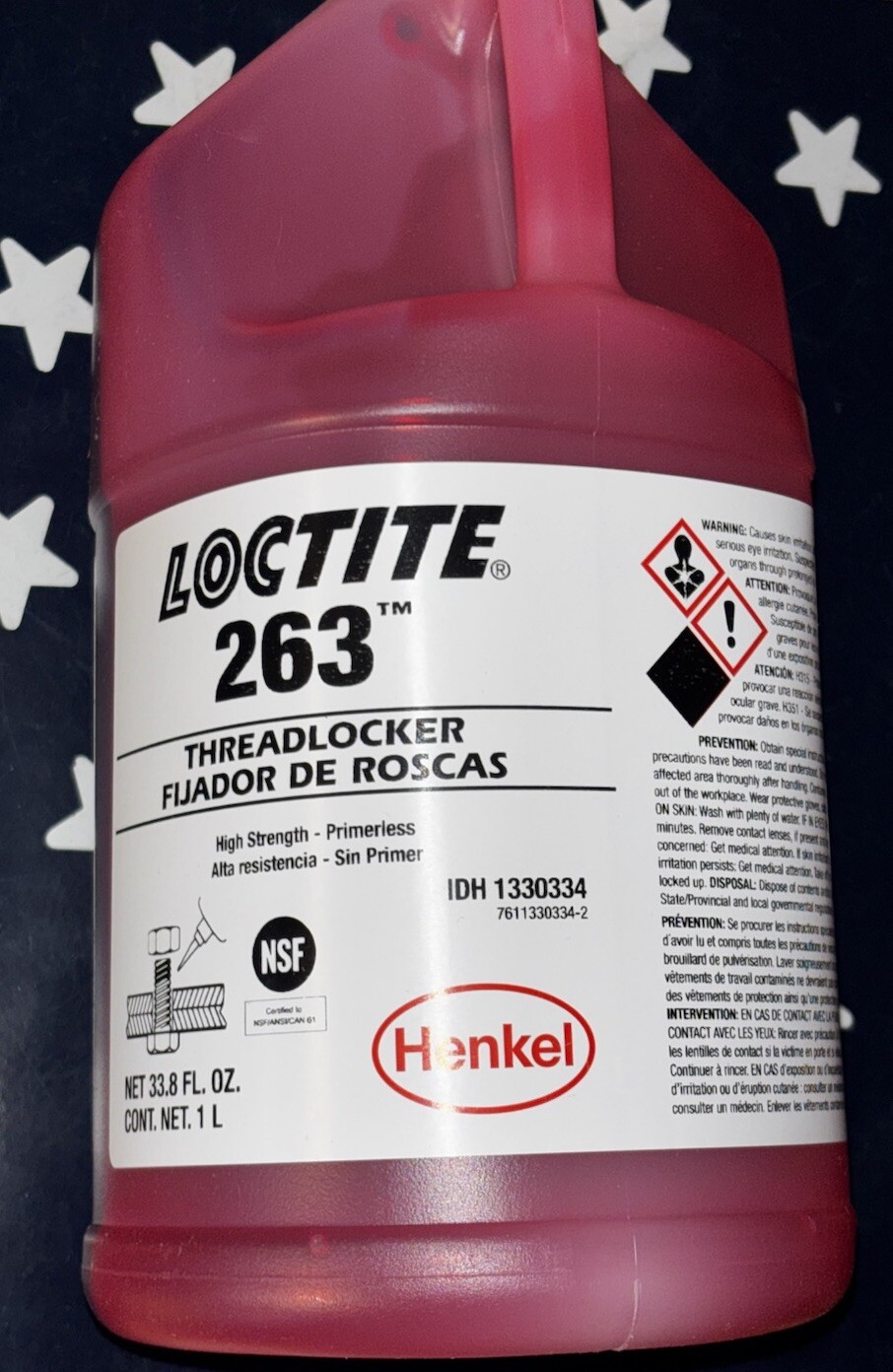 Loctite 263 Liter High Strength Threadlocker 33.8oz EXP 08/25 1L 1330334