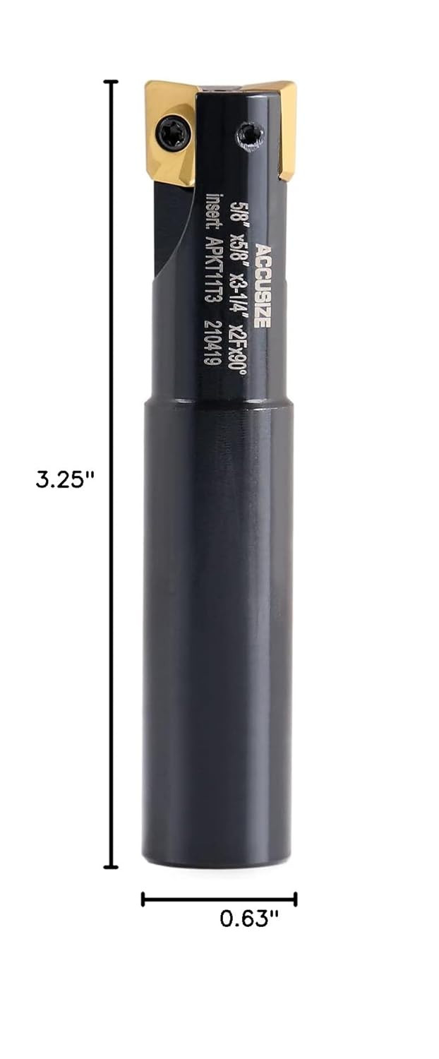 5/8 » Shank 90 Degree Square Shoulder Indexable End Mill +2pc APMT1135 Inserts