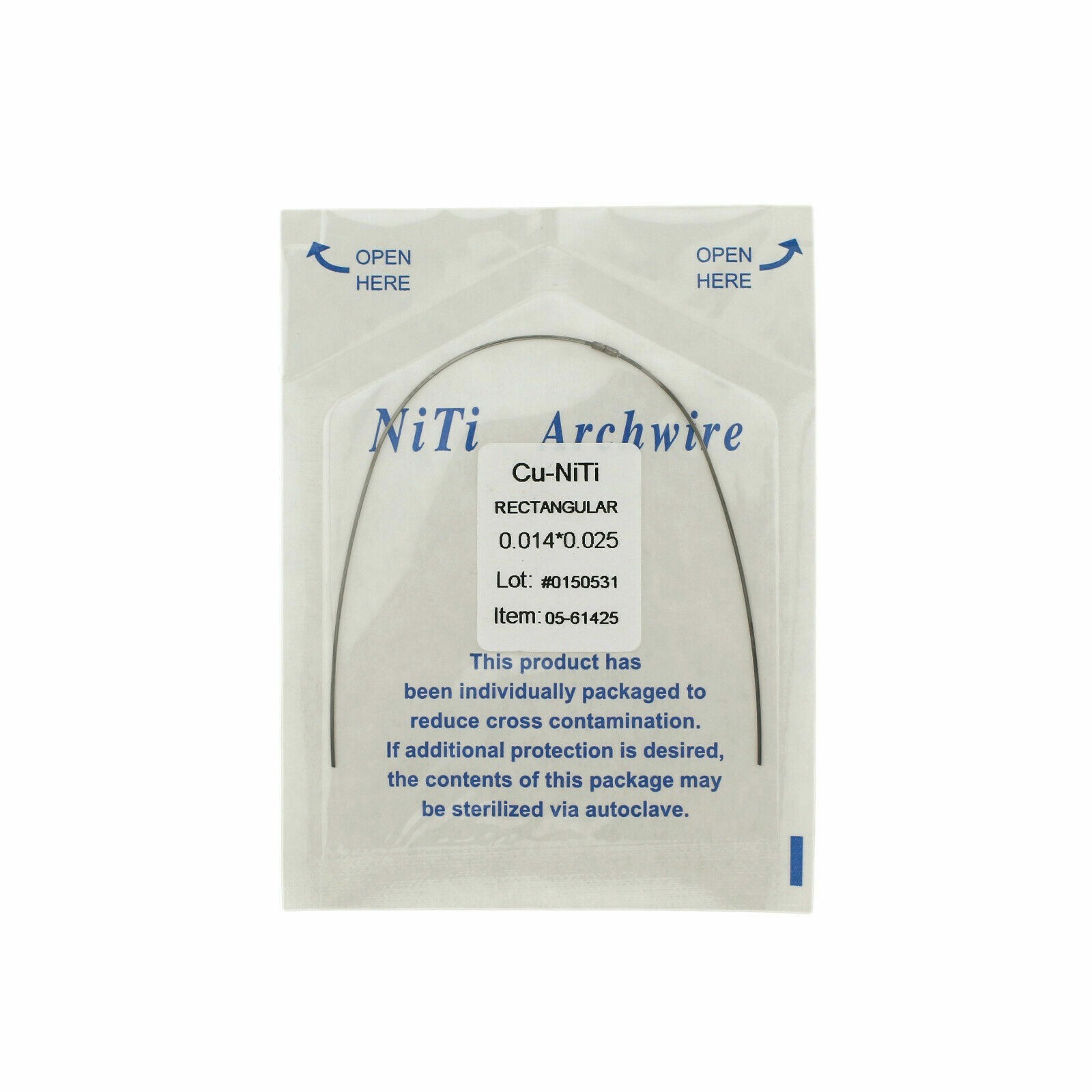 Dental Orthodontic Cu NiTi Copper Nickel Titanium Arch Wire Rectangular Round