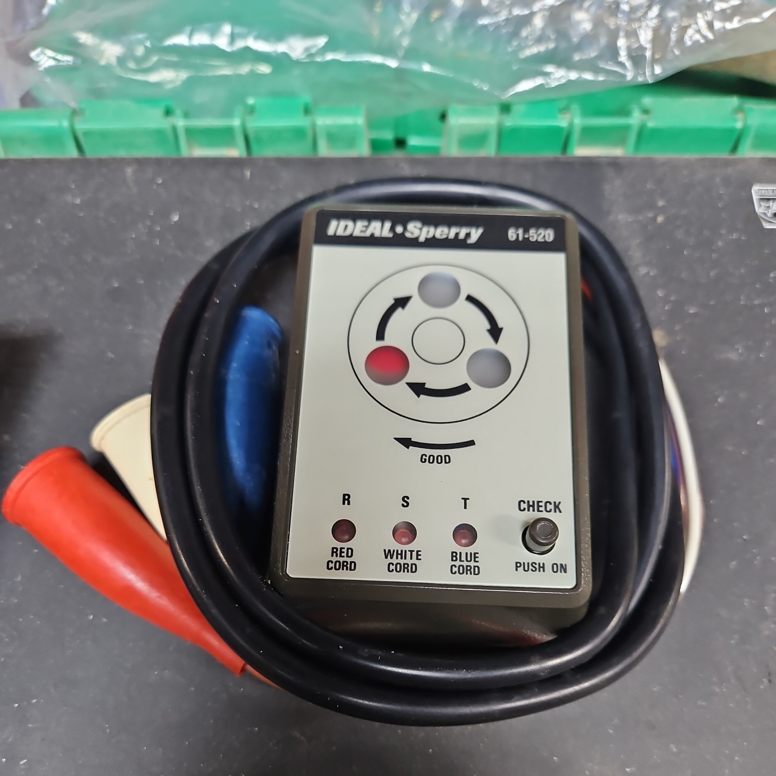 Ideal 61-520 3-Phase Motor Rotation & Sequence Tester with Carrying Case