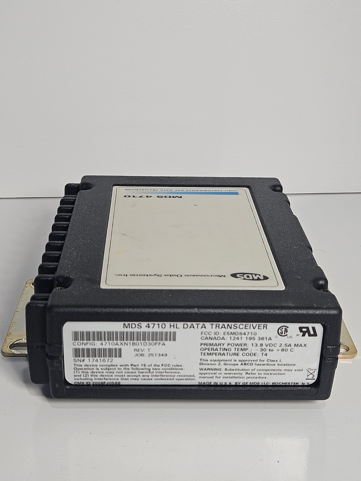 MDS 4710 High Performance DSP Data Transceiver System Module w Brackets