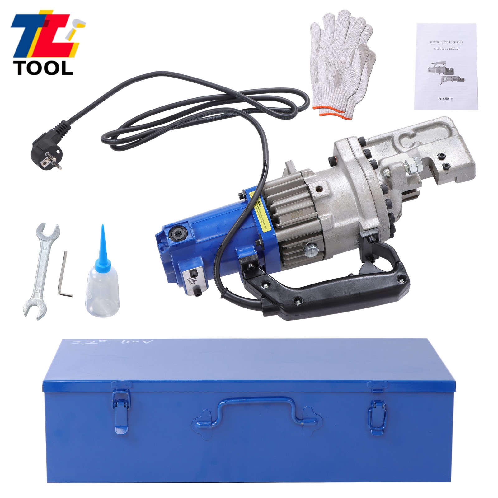 Portable Electric Rebar Cutter RC-20, 3/20»-3/4» Range, 220V/110V Dual Voltage