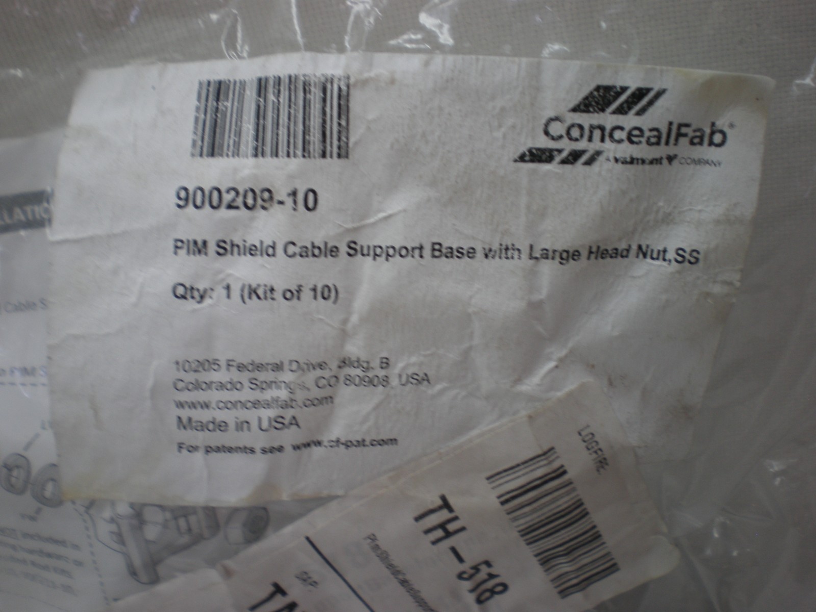 ConcealFab 900209-10 PIM Shield Cable Support Base Kit/Bag of 10