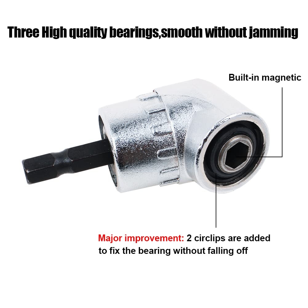 AUTOTOOLHOME 105° Right Angle Drill Attachment Silver