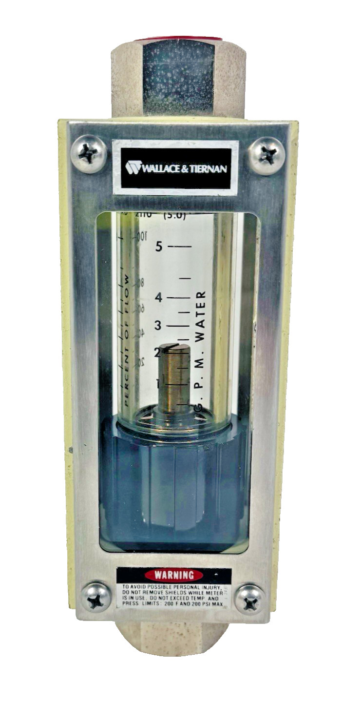 Wallace & Tiernan 5510A01108XX5 Flow Meter 0-5 GPM & Percent of Flow 0-100%