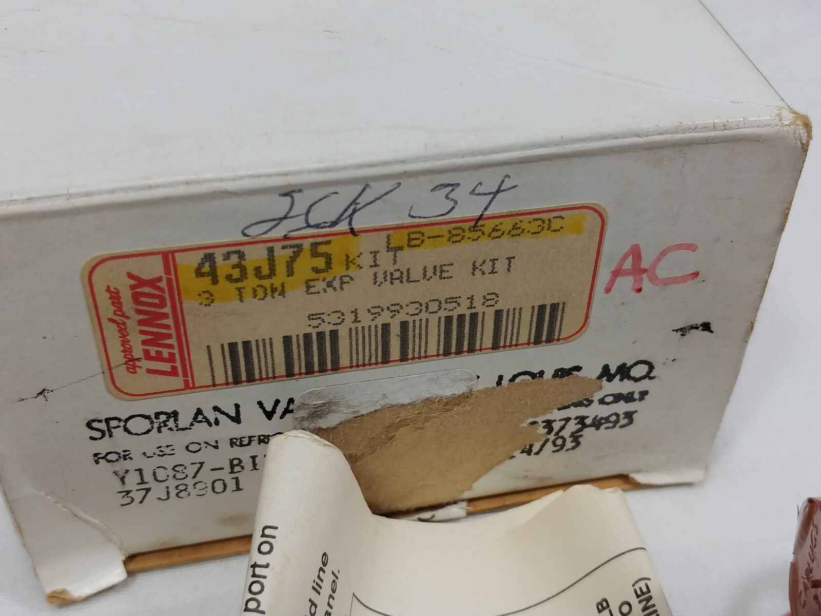 LENNOX LB-85663C 43J75 3-TON THERMAL EXPANSION VALVE KIT