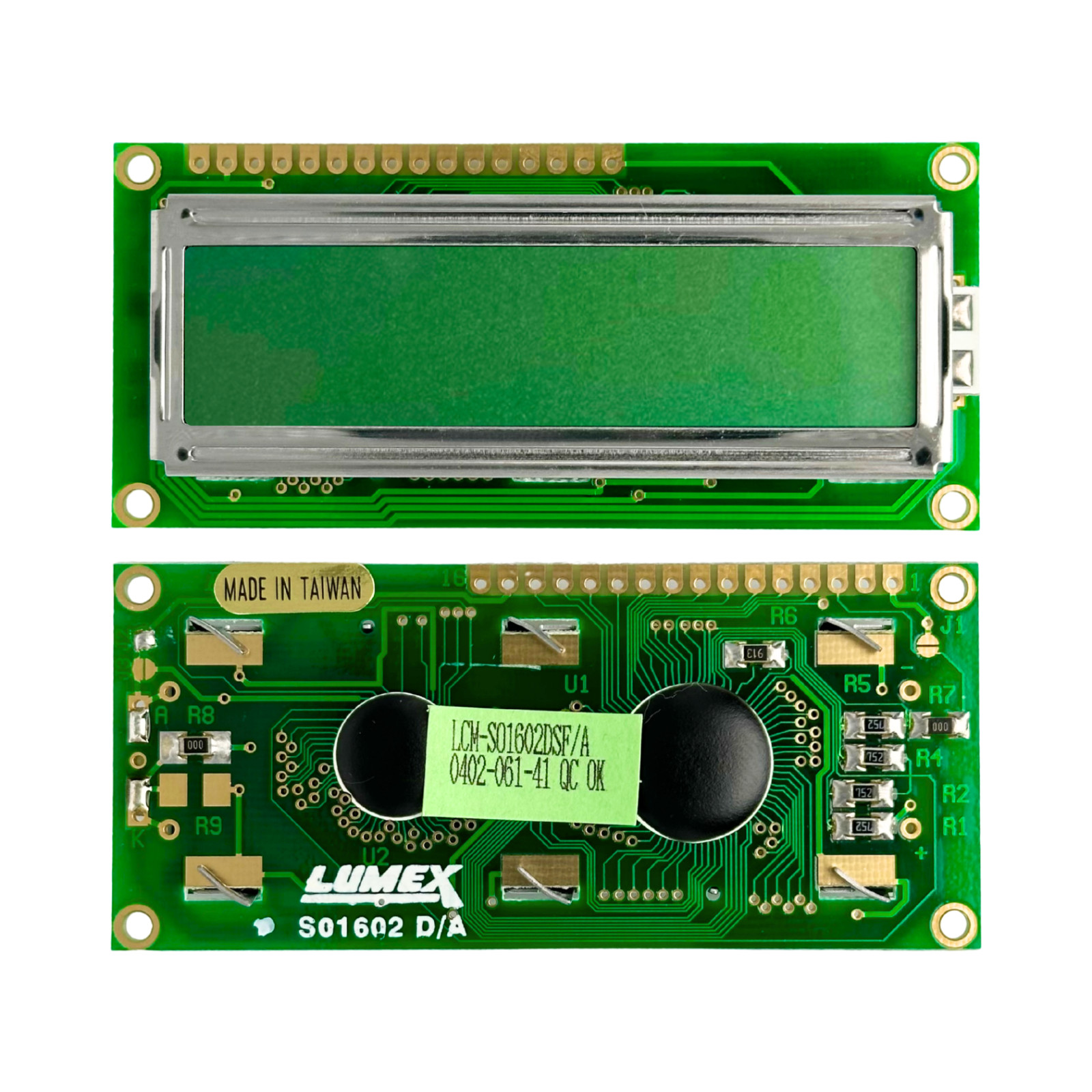 Lumex SO1602 D/A 16×2 LCD Display Module Green Backlight HD44780
