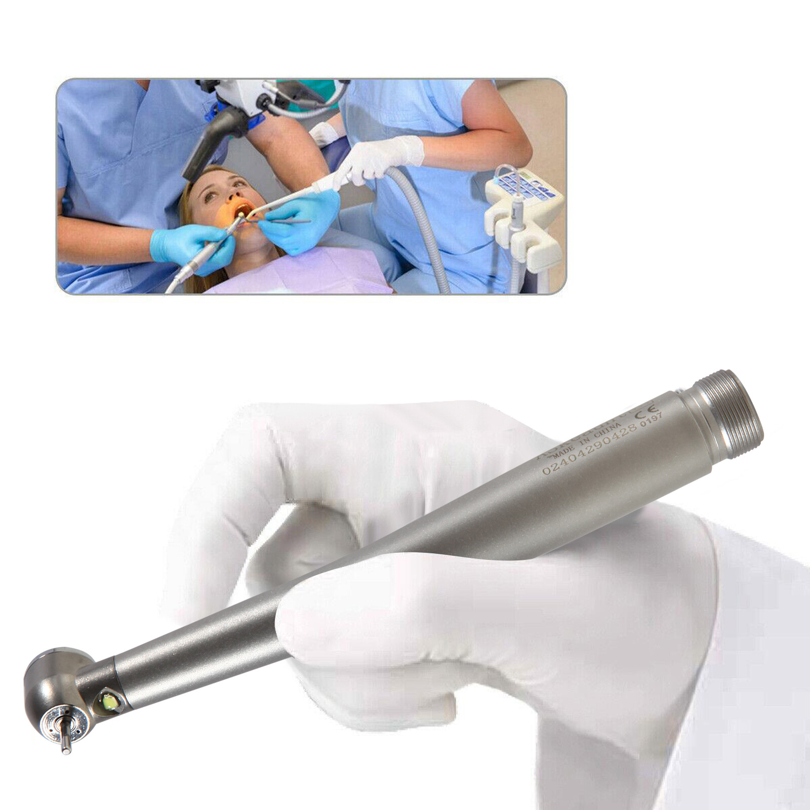 Dental LED Optic E-generator Push Handpiece High Speed Turbine 2 HOLES Borden