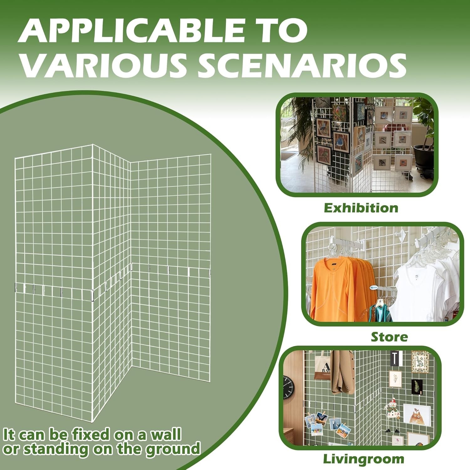 Koretech Metal Commercial Grid Wall Panels 3 Pcs