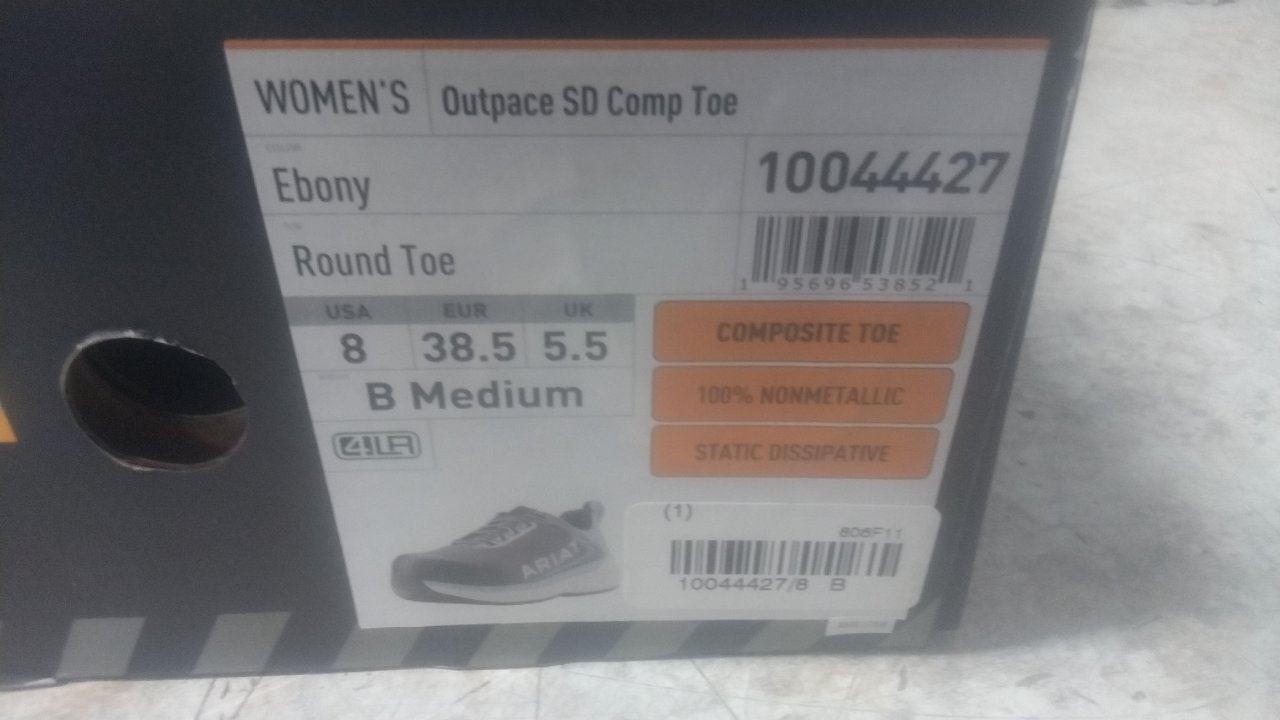 Ariat 10044427 Size 8 B Women’s Gray/Light Blue Athletic Style Work Shoe