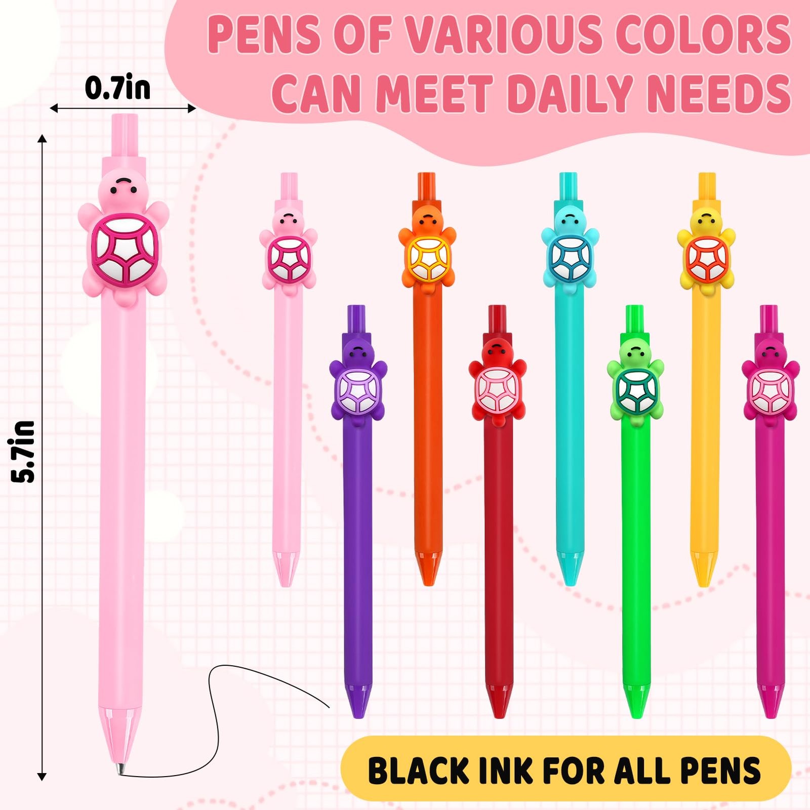 8Pcs Funny Turtle Pens Cute Ballpoint Pens Novelty Stylus Pen Multifunctional…