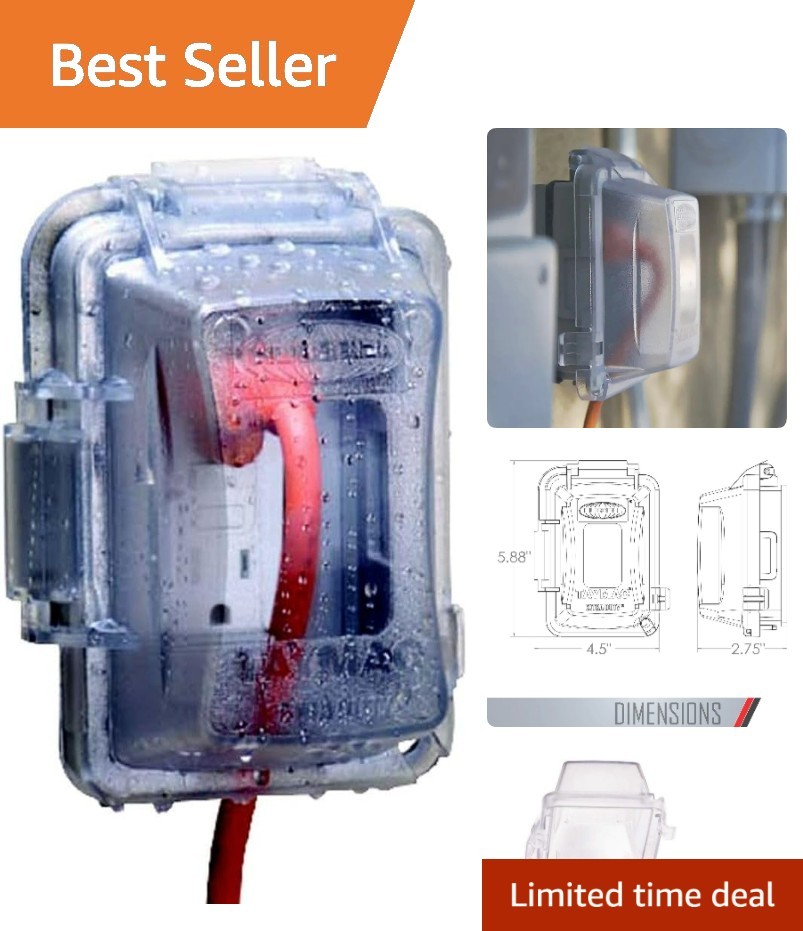 Durable Clear Polycarbonate Weatherproof Cover for 1-Gang Outlets – NEMA Rated