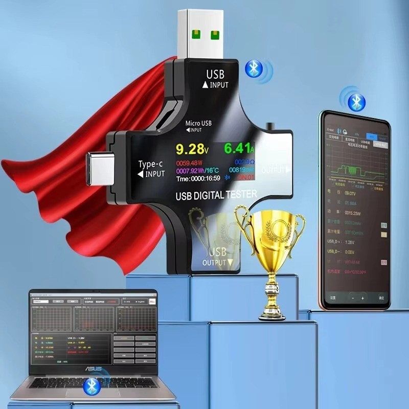 Type C USB Tester PD Voltmeter Ammeter Bluetooth Power Charger Capacity Meter
