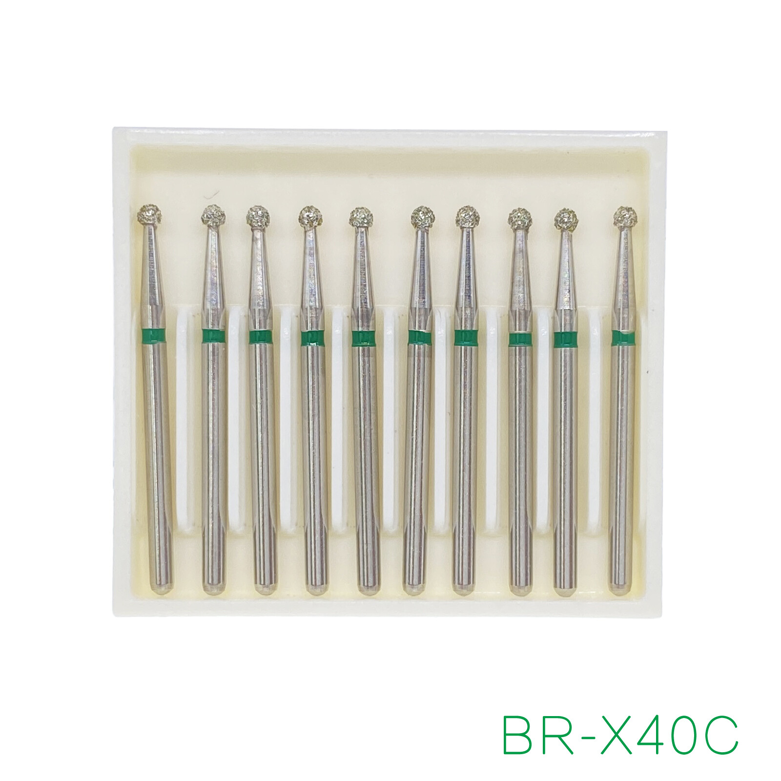 10Pc AZDENT Dental Diamond Burs Ball Round For High Speed Handpiece FG 1.6mm