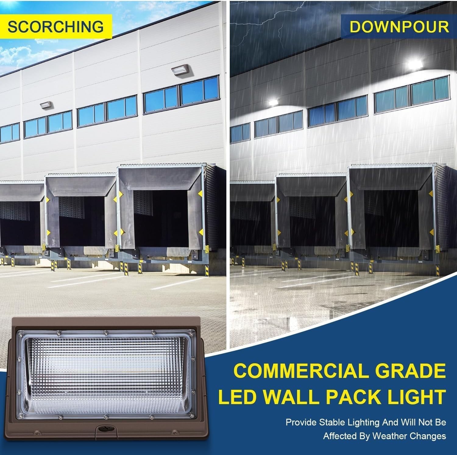 120W LED Wall 6Pack Light Security Warehouse Parking Lot Lights Commercial Grade