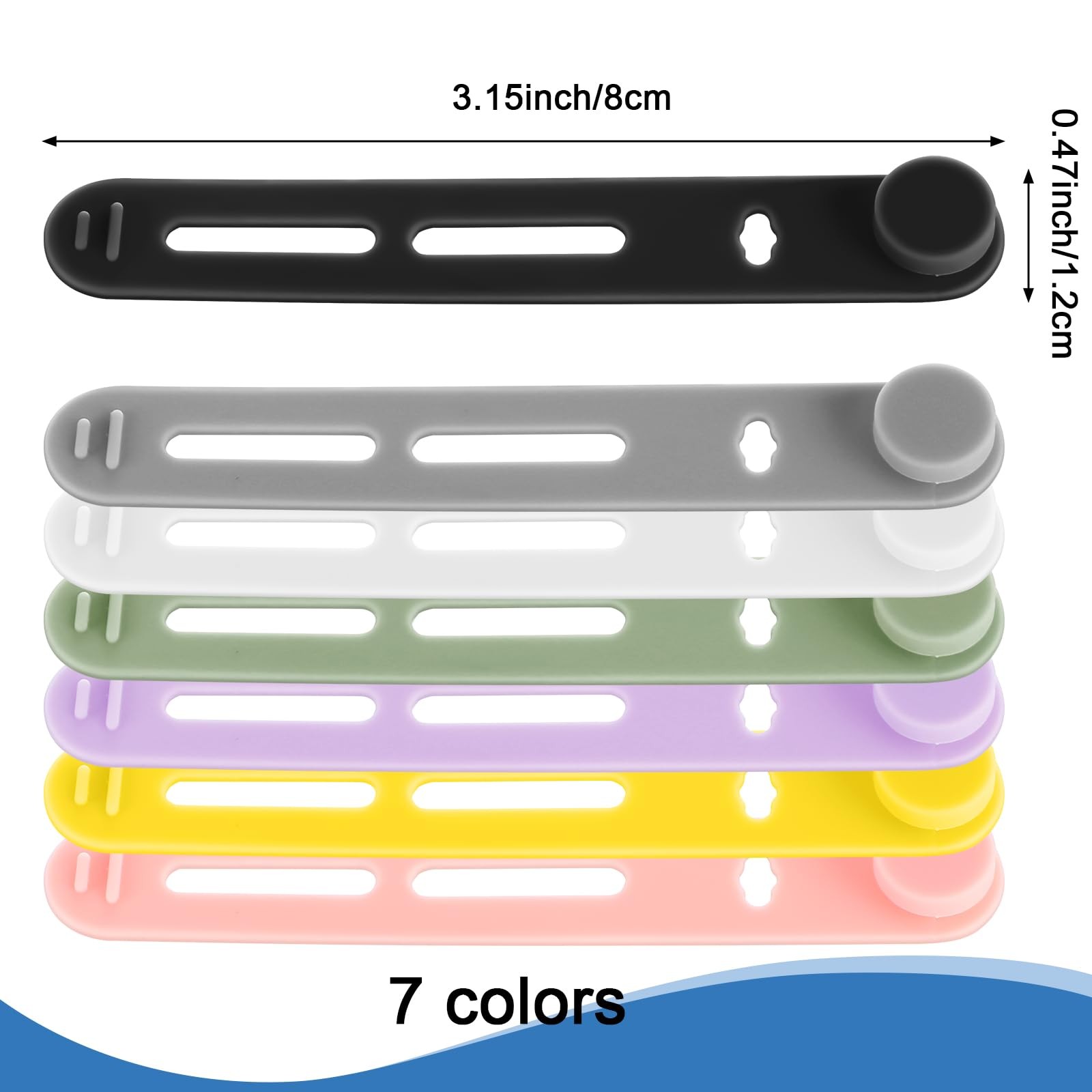 Tellegloww 42 Pcs Silicone Cable Ties Reusable Cord 3.15 Inch, Multicolor,