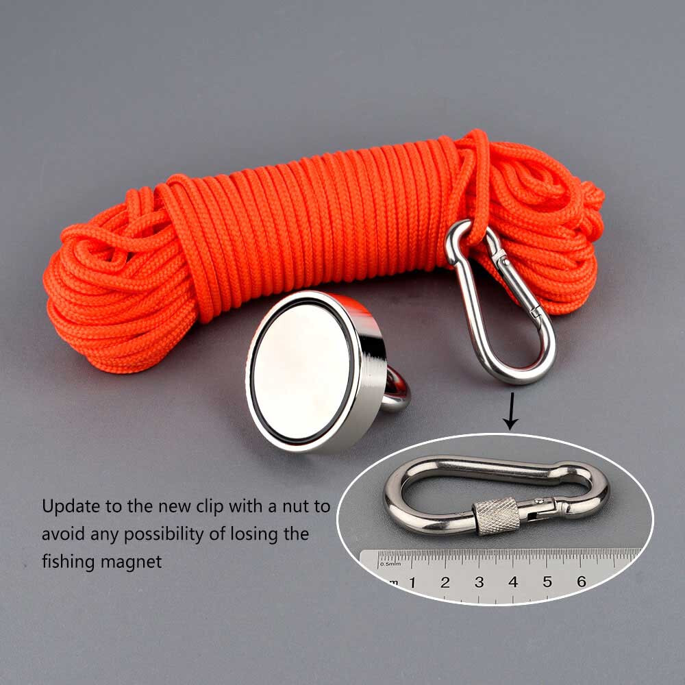 Strong Single side 150KG Fishing Magnet D60mm Set Retrieval Recovery Salvage