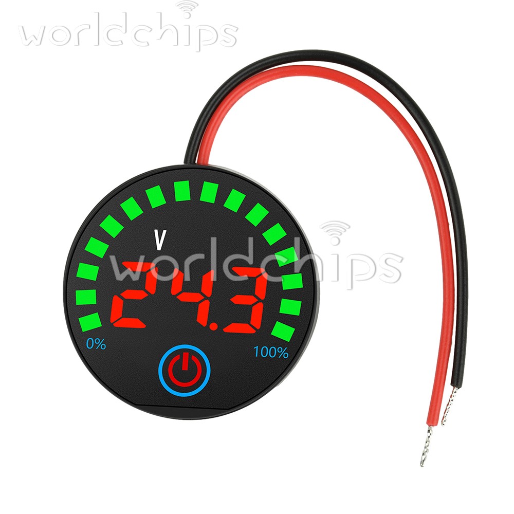 5pcs DC7-55V Acid/Li-ion Volt Indicator Battery Level Display Power-Off Memory