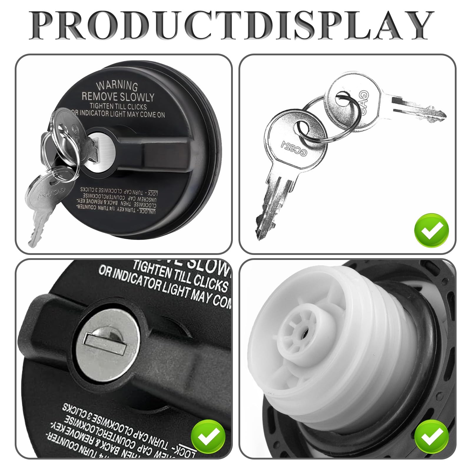 Locking Gas Cap with Key, Gas Cap Lock Compatible with Toyota 4Runner Tacoma …
