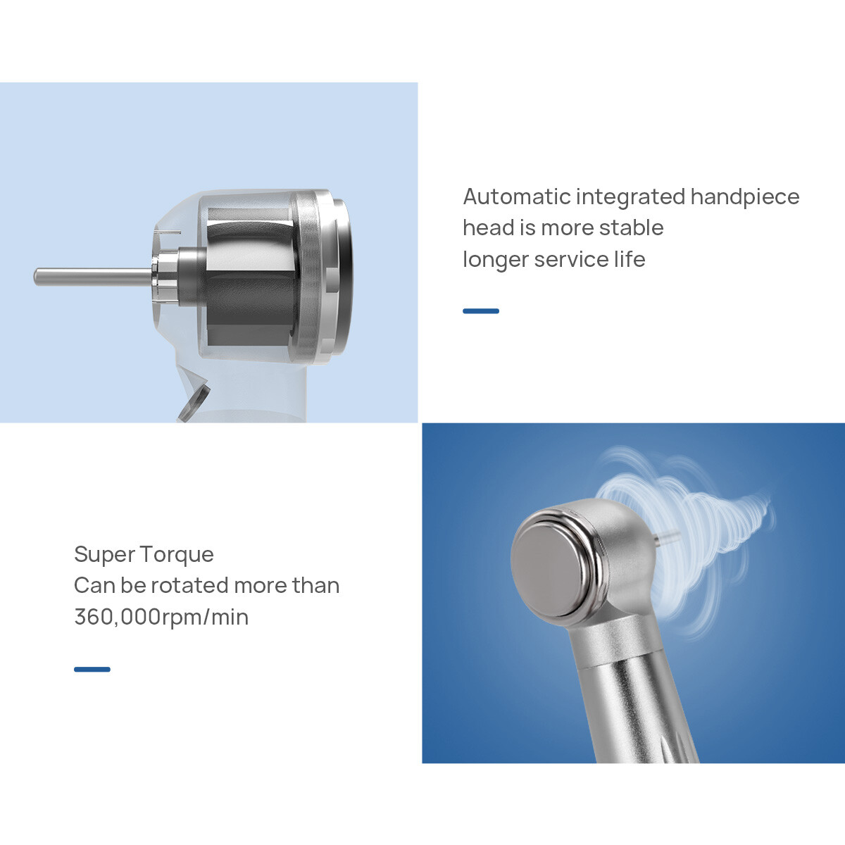 Dental E-generator LED High Speed Handpiece Air Turbine 4Holes 3 Water Spray