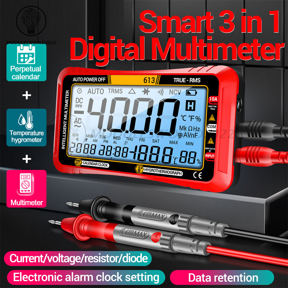 ANENG 612/613 Intelligent Digital Multimeter Calendar/ Thermohygrometer 3-in-1