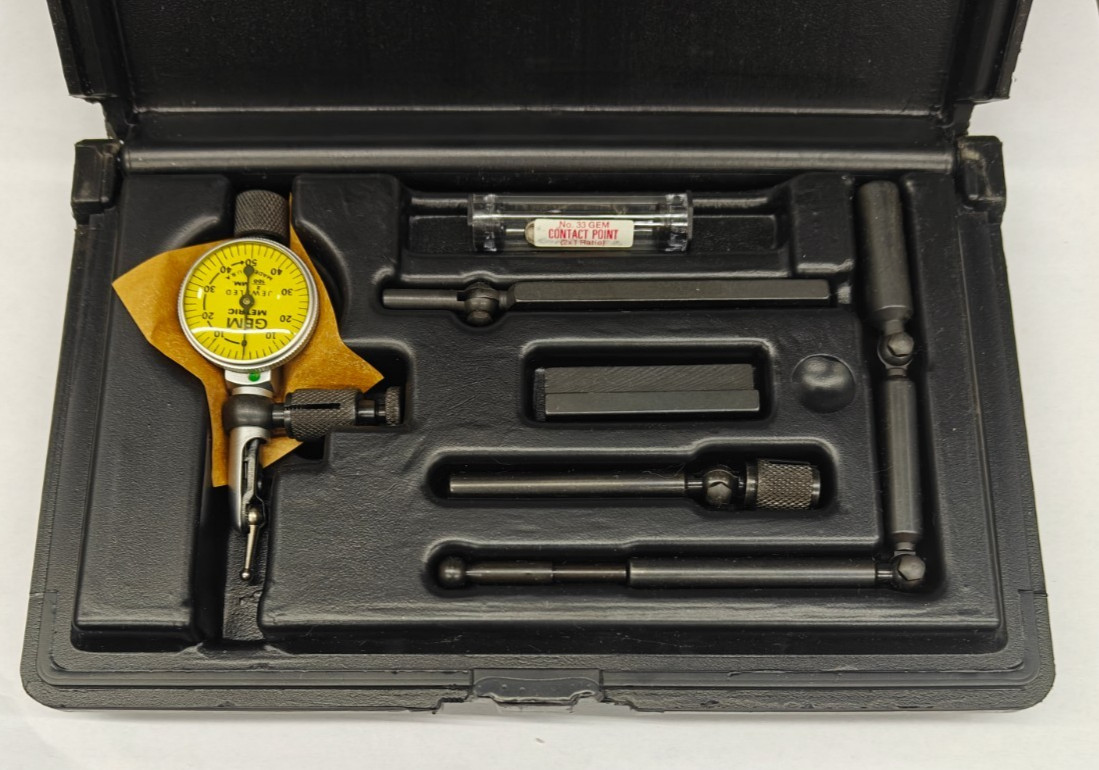 GEM Jeweled Dial Test Indicator Metric .02mm Graduation 1mm Range 222M5 USA