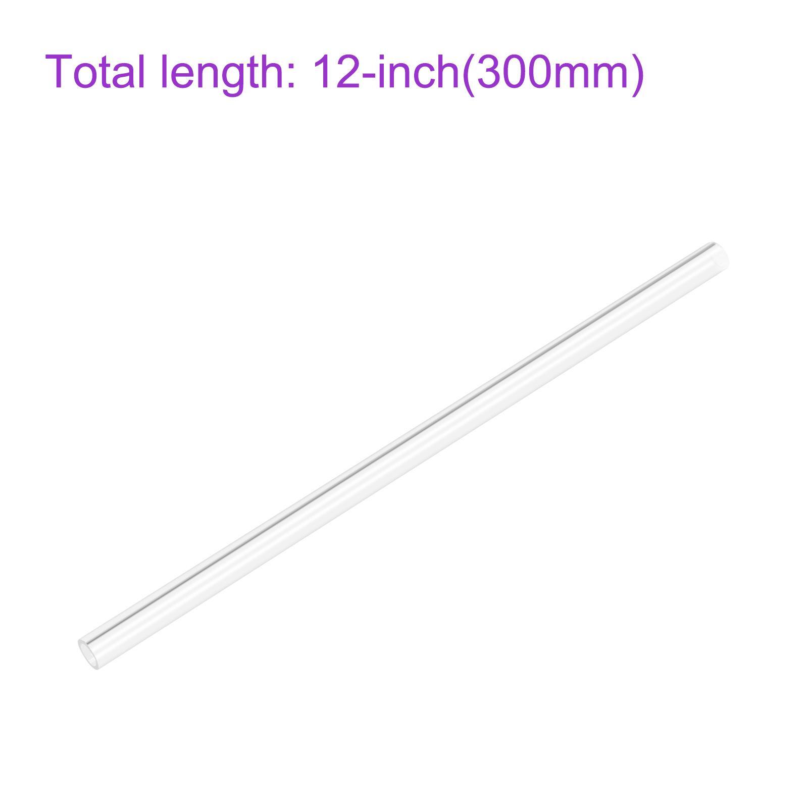 Clear Acrylic Pipe Rigid Plastic Tubing 9mm x 12mm 12″ for Aquarium Water Pipe